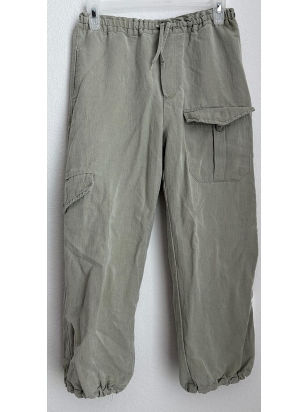Zara Girls Sage Green Lightweight Cargo Jogger Pull On Pants Size 11-12 Years